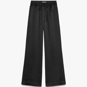 Zara Wrinkled Effect Wide Leg Black Pants
